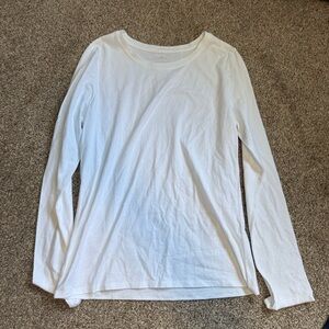 Banana Republic White Long Sleeve Crewneck Tee
